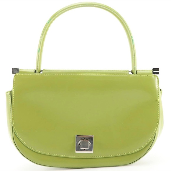 Moschino Handbags - Vintage Moschino glazed leather top handle handbag in avocado green